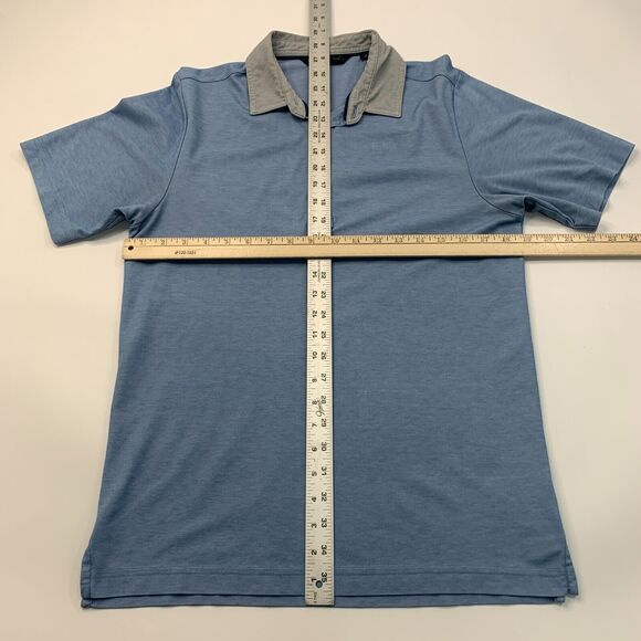 Travis Mathew Polo Shirt Mens S Small Evening Blue Short Sleeve Cotton Blend - Picture 5 of 10